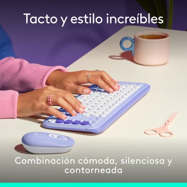 Combo teclado y mouse Logitech POP Icon Lila - 3