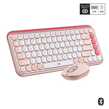 Combo teclado y mouse Logitech POP Icon Rose - 1