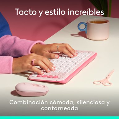 Combo teclado y mouse Logitech POP Icon Rose - 3