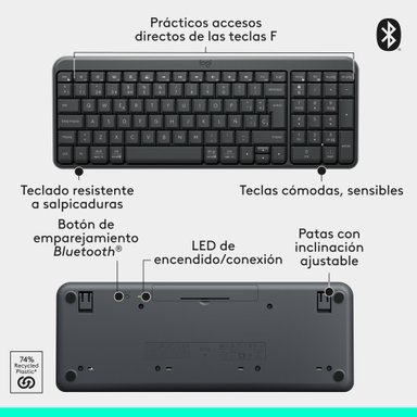 TECLADO LOGITECH K250 BLUETOOTH NEGRO - 5