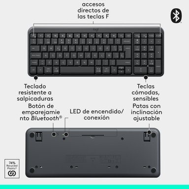 Combo inalámbrico compacto MK250 Bluetooth Negro - 7