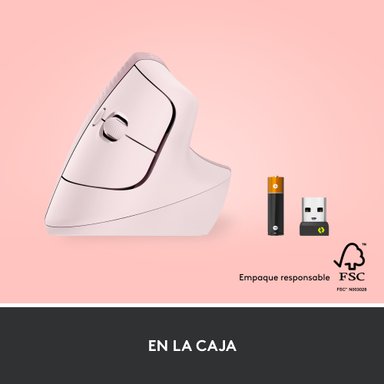 Mouse ergonómico vertical Logitech Lift Rosado - 6