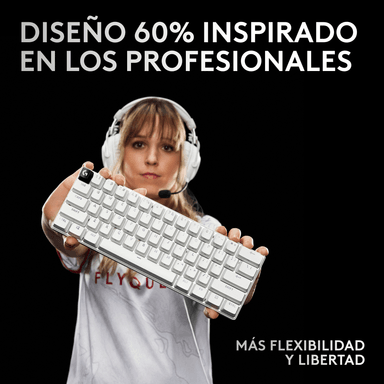 TECLADO LOGITECH PRO X 60 LIGHTSPEED BT/ÓPTICO/65 HRS/RGB WHITE - 4