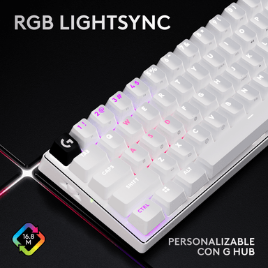 TECLADO LOGITECH PRO X 60 LIGHTSPEED BT/ÓPTICO/65 HRS/RGB WHITE - 6