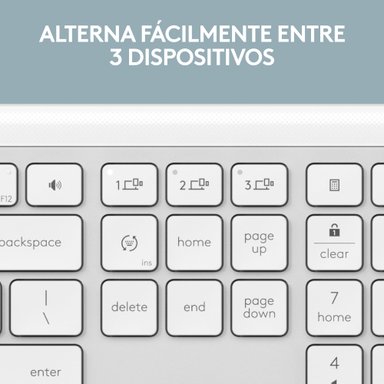 TECLADO LOGITECH SLIM SILENT K950 WIRELESS  BOLT/BLUETOOTH SP WHITE - 3