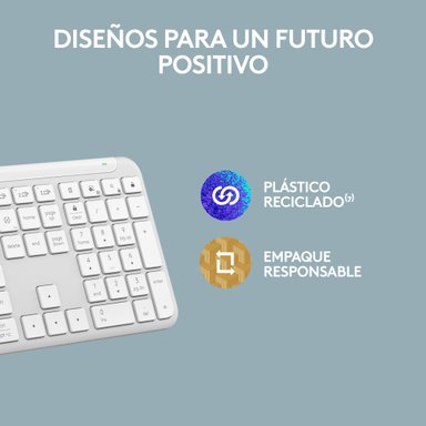 TECLADO LOGITECH SLIM SILENT K950 WIRELESS  BOLT/BLUETOOTH SP WHITE - 10