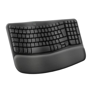 Teclado Ergonómico Inalámbrico Logitech Wave Keys con reposamanos Negro - 1