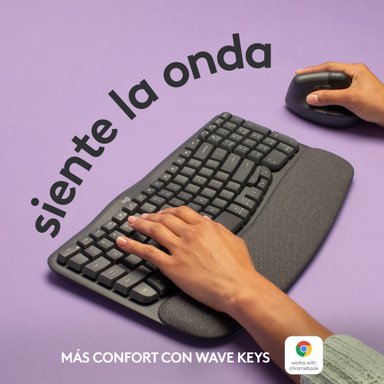 Teclado Ergonómico Inalámbrico Logitech Wave Keys con reposamanos Negro - 2