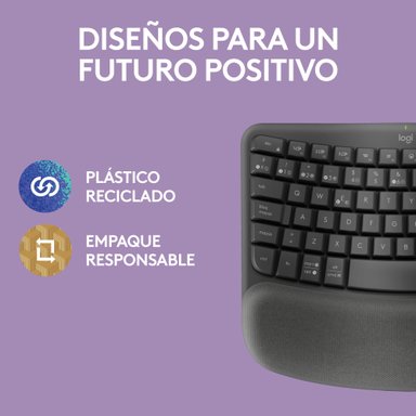 Teclado Ergonómico Inalámbrico Logitech Wave Keys con reposamanos Negro - 8