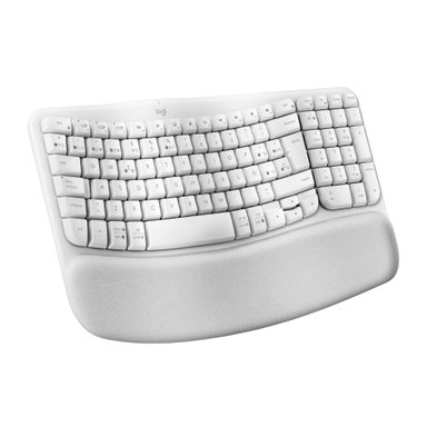 Teclado Ergonómico Inalámbrico Logitech Wave Keys con reposamanos Blanco - 1