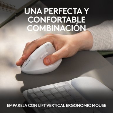 Teclado Ergonómico Inalámbrico Logitech Wave Keys con reposamanos Blanco - 7