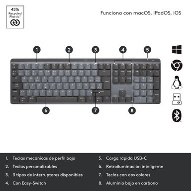 Teclado Inalámbrico Logitech MX Mechanical Negro - 5