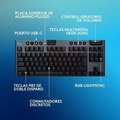 Teclado inalámbrico Logitech G915 X LIGHTSPEED TKL para juegos Negro - 5