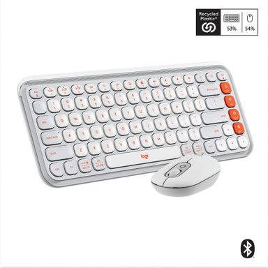 Combo teclado y mouse Logitech POP Icon Blanco - 1