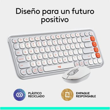 Combo teclado y mouse Logitech POP Icon Blanco - 2