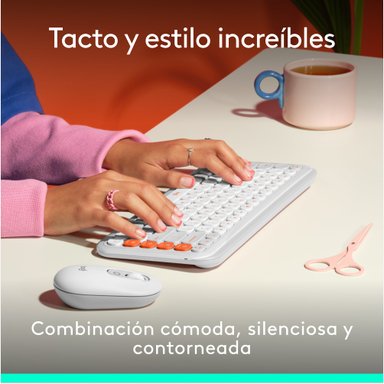 Combo teclado y mouse Logitech POP Icon Blanco - 3
