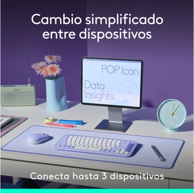 Combo teclado y mouse Logitech POP Icon Blanco - 9