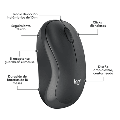 Combo teclado y Mouse silencioso inalámbrico Logitech MK295 Negro - 4