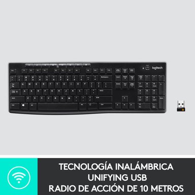 TECLADO INALÁMBRICO LOGITECH K270 NEGRO - 3