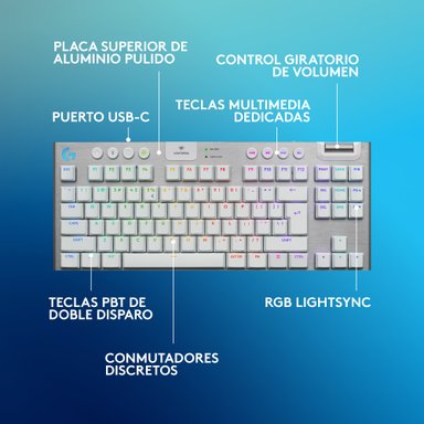 Teclado inalámbrico Logitech G915 X LIGHTSPEED TKL para juegos Blanco - 5