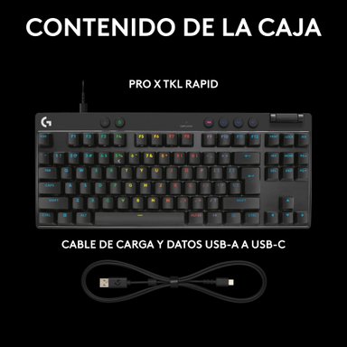 Teclado inalámbrico LOGITECH PRO X TKL RAPID con interruptores analógicos para juegos Negro - 7