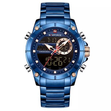 RELOJ NAVIFORCE HOMBRE ANÁLOGO NAV-19 AZUL ACERO