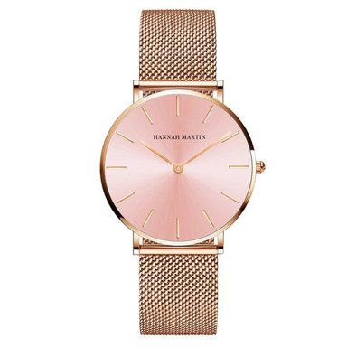 RELOJ HANNAH MARTIN MUJER ANÁLOGO HAN-M-6 ORO ROSA ROSADO ACERO