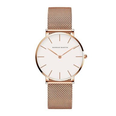 RELOJ HANNAH MARTIN MUJER ANÁLOGO HAN-M-3 HANNA MALLA ORO ROSA BLANCO
