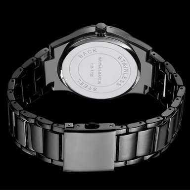 RELOJ HANNAH MARTIN HOMBRE ANÁLOGO HAN-18 NEGRO ACERO - 2