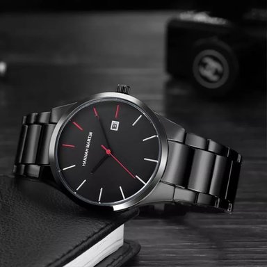 RELOJ HANNAH MARTIN HOMBRE ANÁLOGO HAN-18 NEGRO ACERO - 3