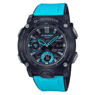 RELOJ HOMBRE ANÁLOGO GA-2000-1A2 NEGRO CELESTE RESINA