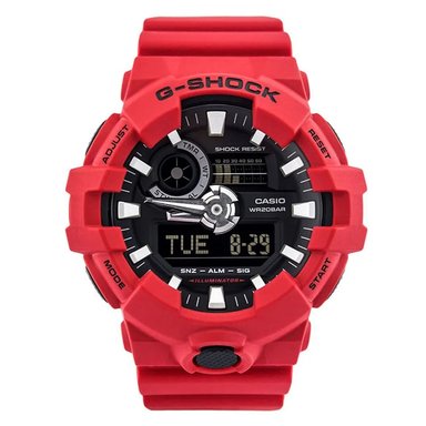 RELOJ HOMBRE ANÁLOGO ROJO NEGRO GA-700-4A RESINA