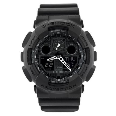 RELOJ HOMBRE ANÁLOGO NEGRA GA-100-1A1 RESINA