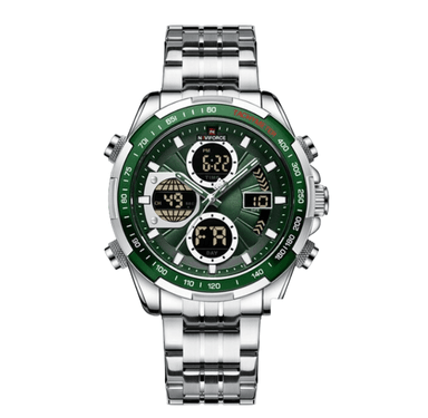 RELOJ NAVIFORCE HOMBRE DIGITAL NAV-48 PLATEADO VERDE ACERO