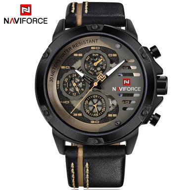 RELOJ NAVIFORCE HOMBRE ANÁLOGO NAV-39 NEGRO CUERO
