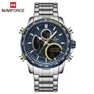 RELOJ NAVIFORCE HOMBRE ANÁLOGO PLATEADO AZUL NAV-28 ACERO