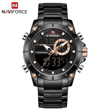 RELOJ NAVIFORCE HOMBRE ANÁLOGO NEGRO NAV-20 ACERO