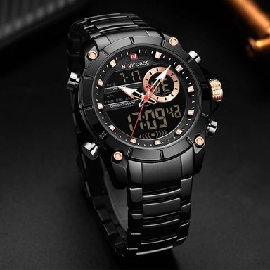 RELOJ NAVIFORCE HOMBRE ANÁLOGO NEGRO NAV-20 ACERO - 2