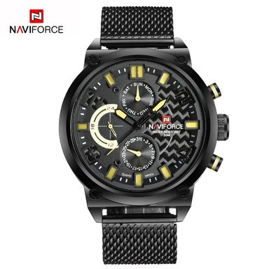 RELOJ NAVIFORCE HOMBRE ANÁLOGO NAV-7 MALLA NEGRO ACERO