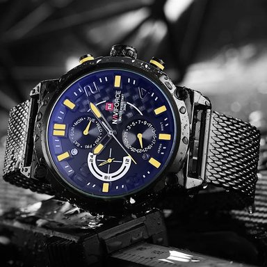 RELOJ NAVIFORCE HOMBRE ANÁLOGO NAV-7 MALLA NEGRO ACERO - 3