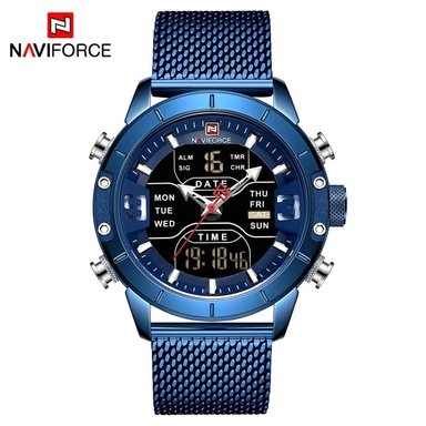 RELOJ NAVIFORCE HOMBRE ANÁLOGO NAV-3 MALLA AZUL ACERO