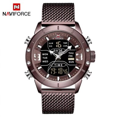 RELOJ NAVIFORCE HOMBRE ANÁLOGO NAV-2 MALLA MARRÓN ACERO