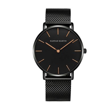 RELOJ HANNAH MARTIN HOMBRE ANÁLOGO NEGRO ORO ROSA HAN-1