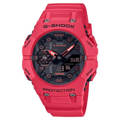 RELOJ HOMBRE ANÁLOGO ROJO NEGRO GA-B001-4 RESINA
