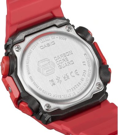 RELOJ HOMBRE ANÁLOGO ROJO NEGRO GA-B001-4 RESINA - 4