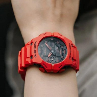 RELOJ HOMBRE ANÁLOGO ROJO NEGRO GA-B001-4 RESINA - 5