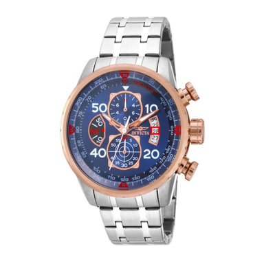 RELOJ INVICTA HOMBRE ANÁLOGO 17203 AVIATOR PLATEADO ORO ROSA