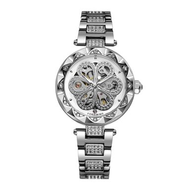 RELOJ FORSINING MUJER ANÁLOGO AUTOMÁTICO PLATEADO FOR-M-2 ACERO