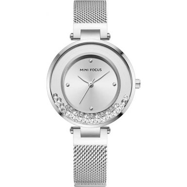 RELOJ MINI FOCUS MUJER ANÁLOGO PLATEADO MIN-M-15 ACERO