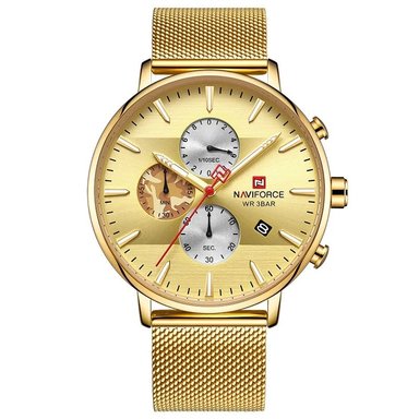 RELOJ NAVIFORCE HOMBRE ANÁLOGO NF 9169 NAVIFORCCE DORADO NAV-113 ACERO INOXIDABLE